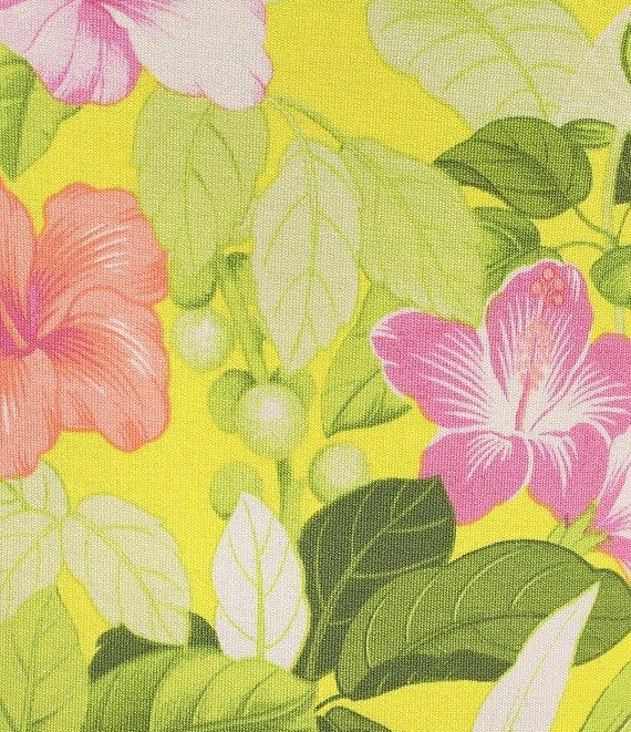 Tommy Bahama Tropical Floral Print Crew Neck Sleeveless Flounce Hem Dress Product Image