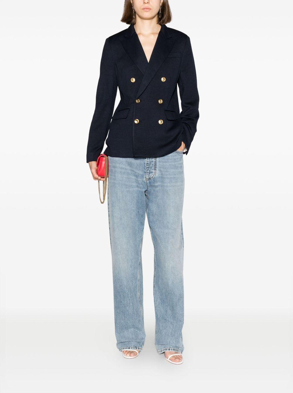 double-breasted knitted blazer Product Image