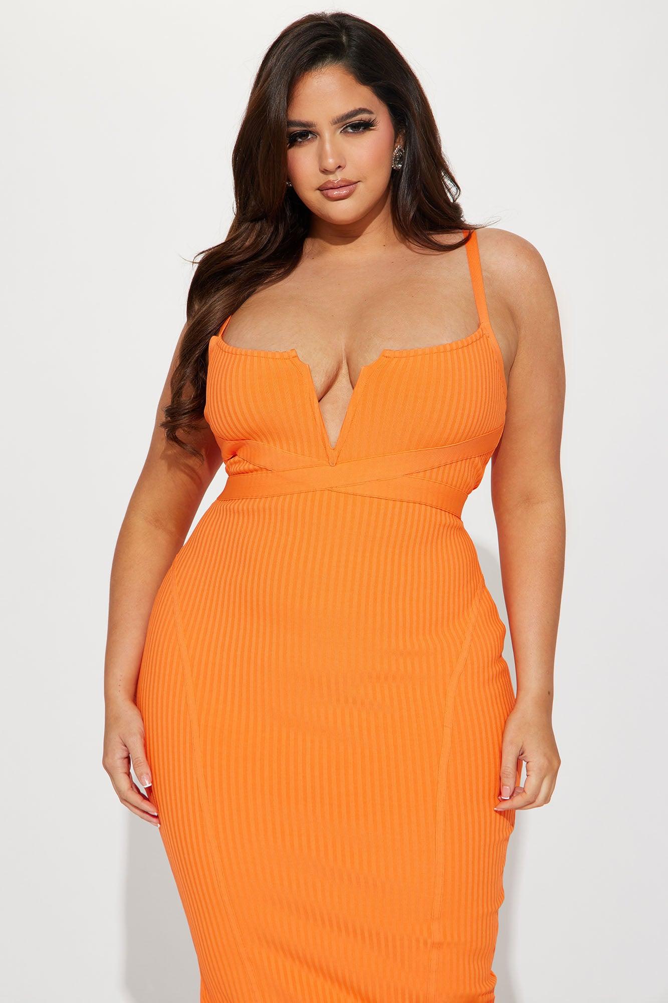 Misty Bandage Midi Dress - Orange Product Image