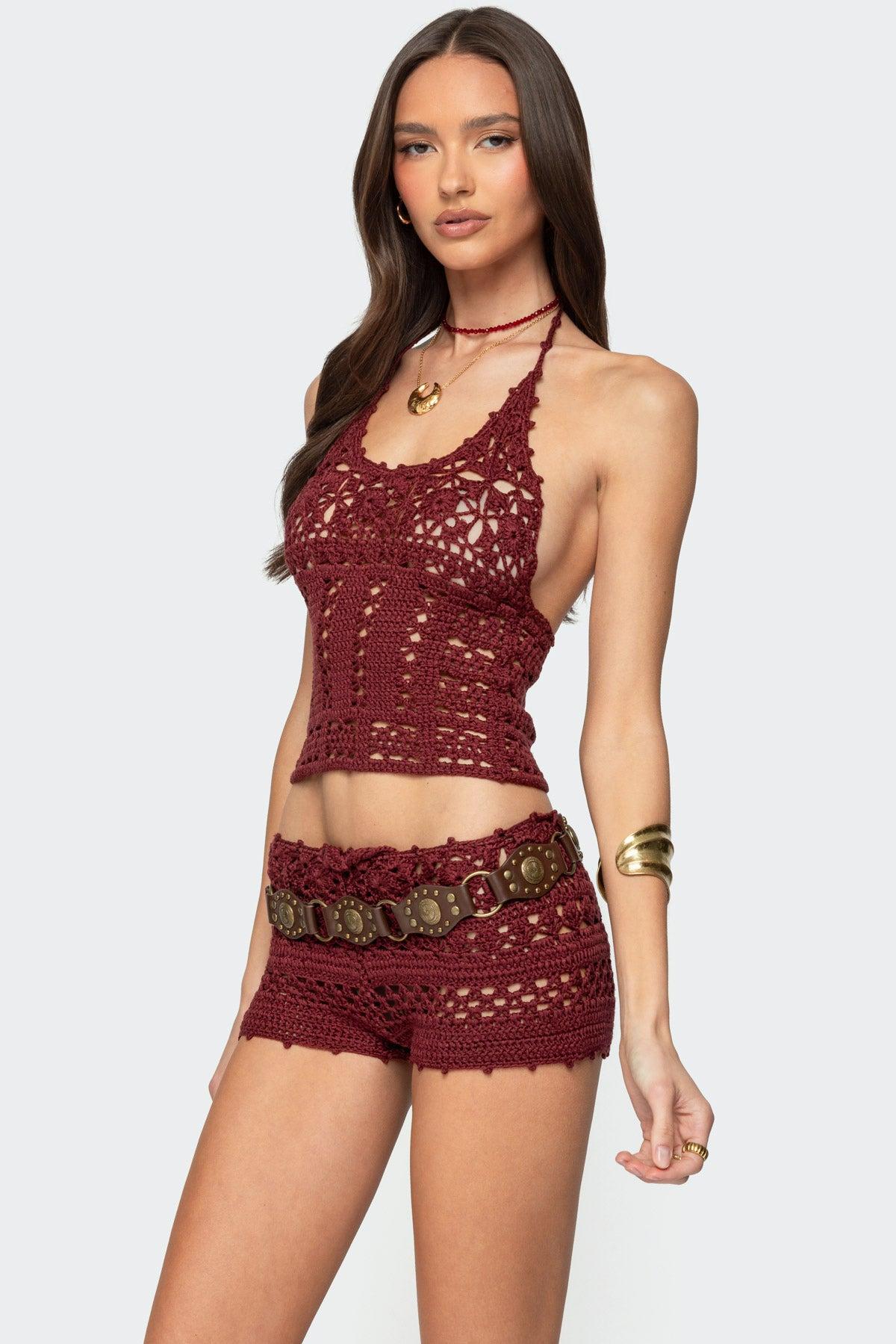 Kelani Crochet Halter Top Product Image