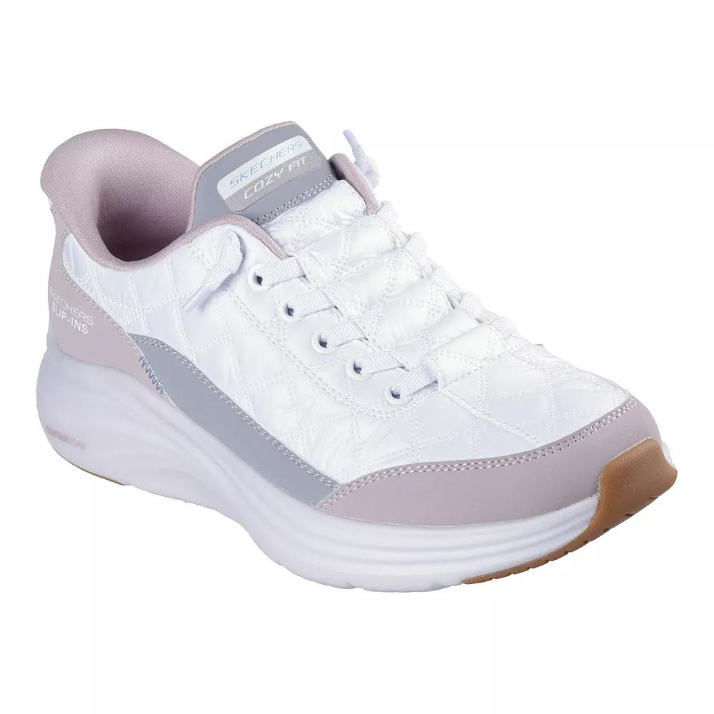 Skechers Hands Free Slip-ins® Contour Foam™ Cozy Fit Women's Sneakers, Size: 5, White Purple Product Image
