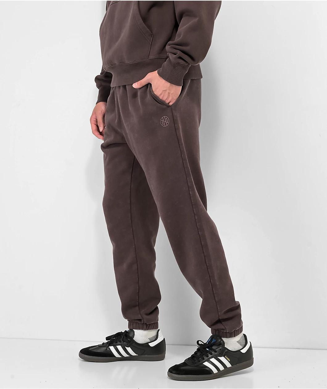 Ninth Hall Fundamentals Brown Wash Relaxed Sweatpants Product Image