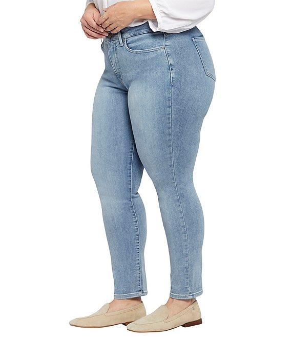 NYDJ Plus Size Sheri Slim Tonal Stitch High Rise 5-Pocket Slim Leg Ankle Jeans Product Image