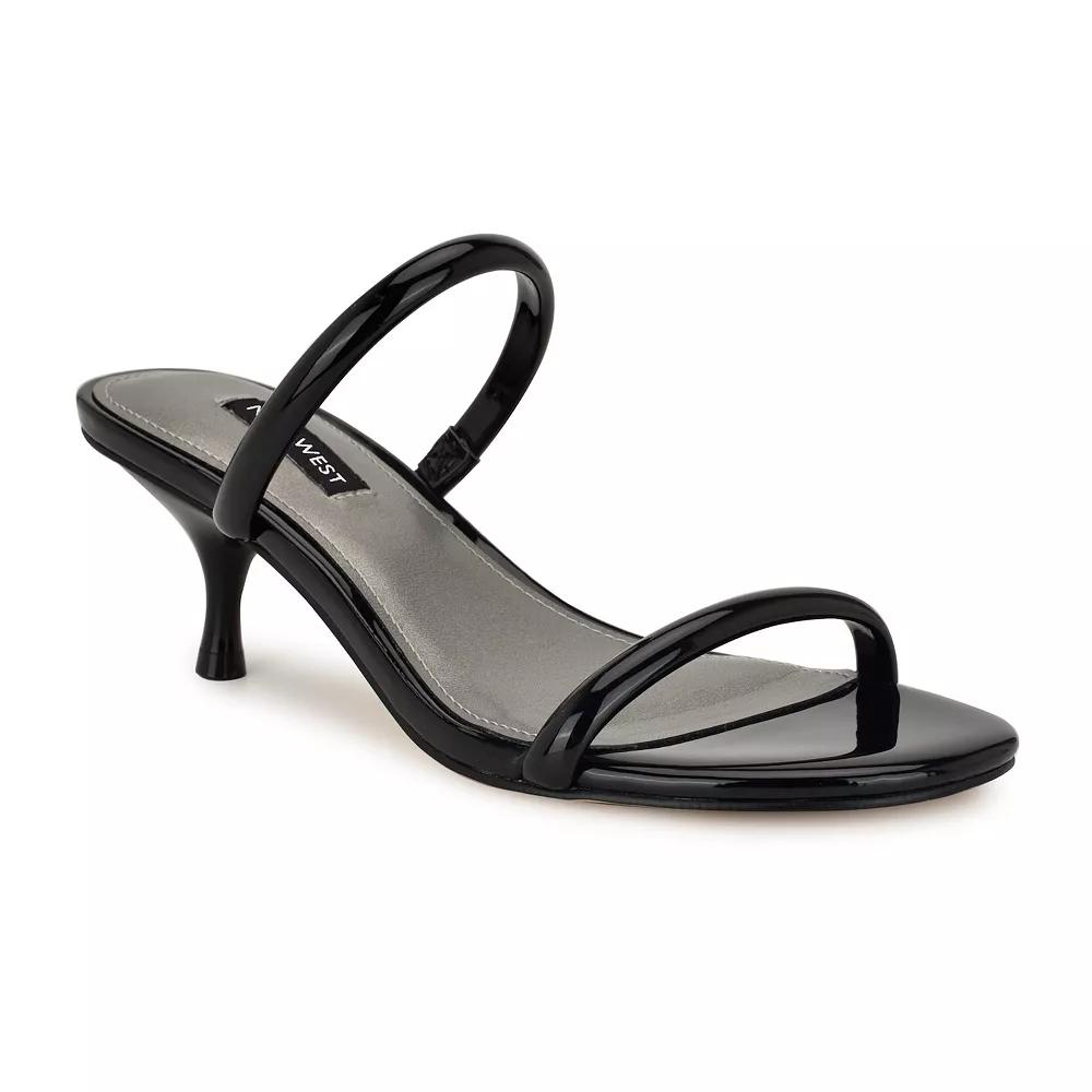 Nine West Berri Women's Slip-On Open Toe Dress Sandals, Size: 10, Black Patent Product Image