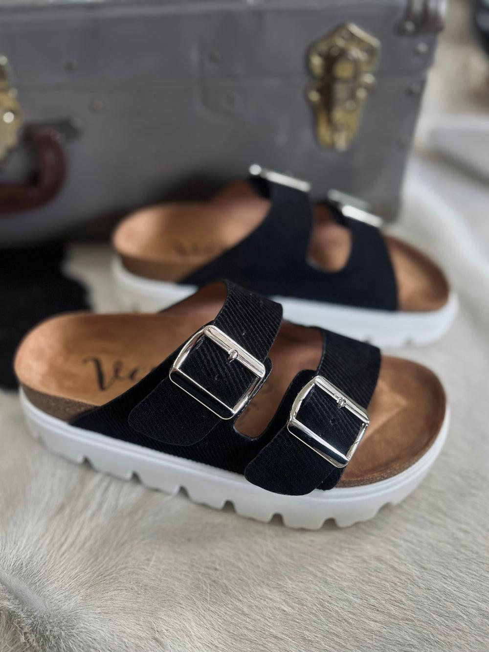 Jazmin Black Platform Sandals Product Image