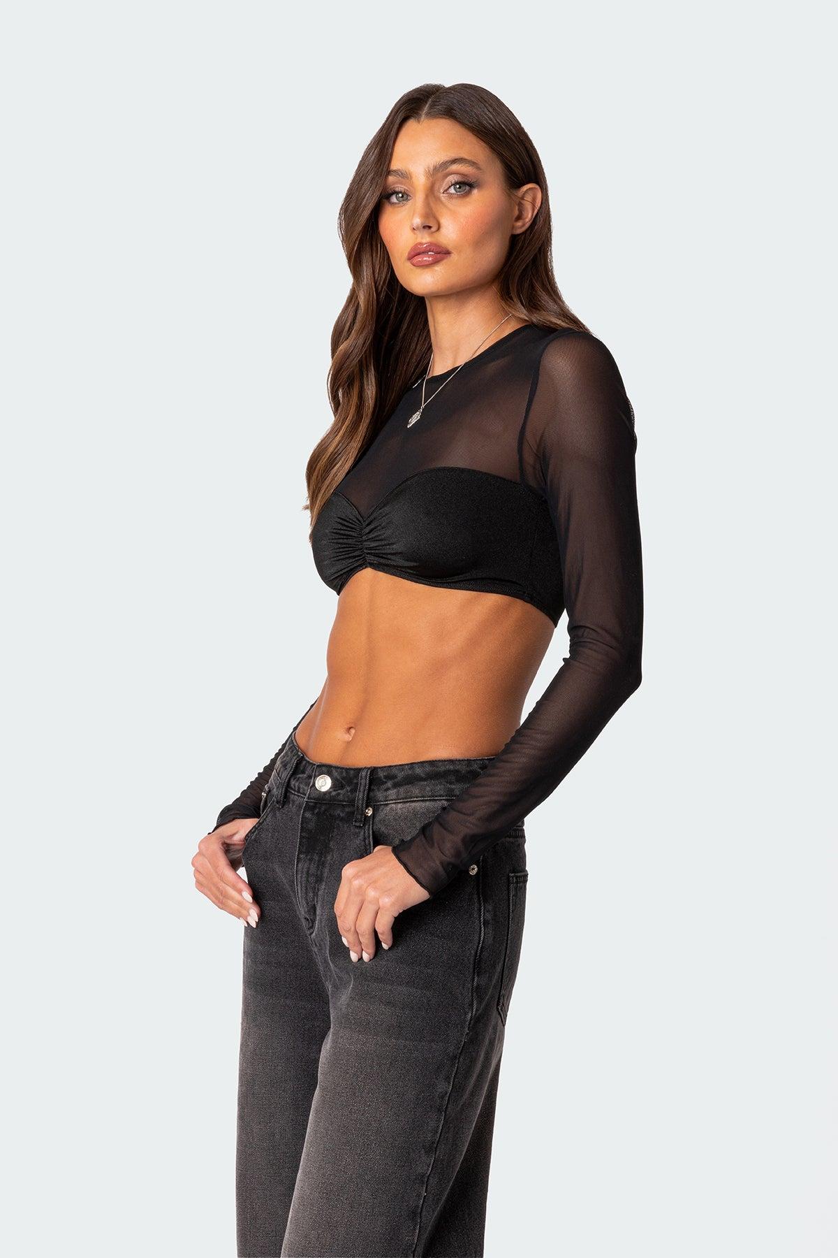Night Out Sheer Crop Top Product Image