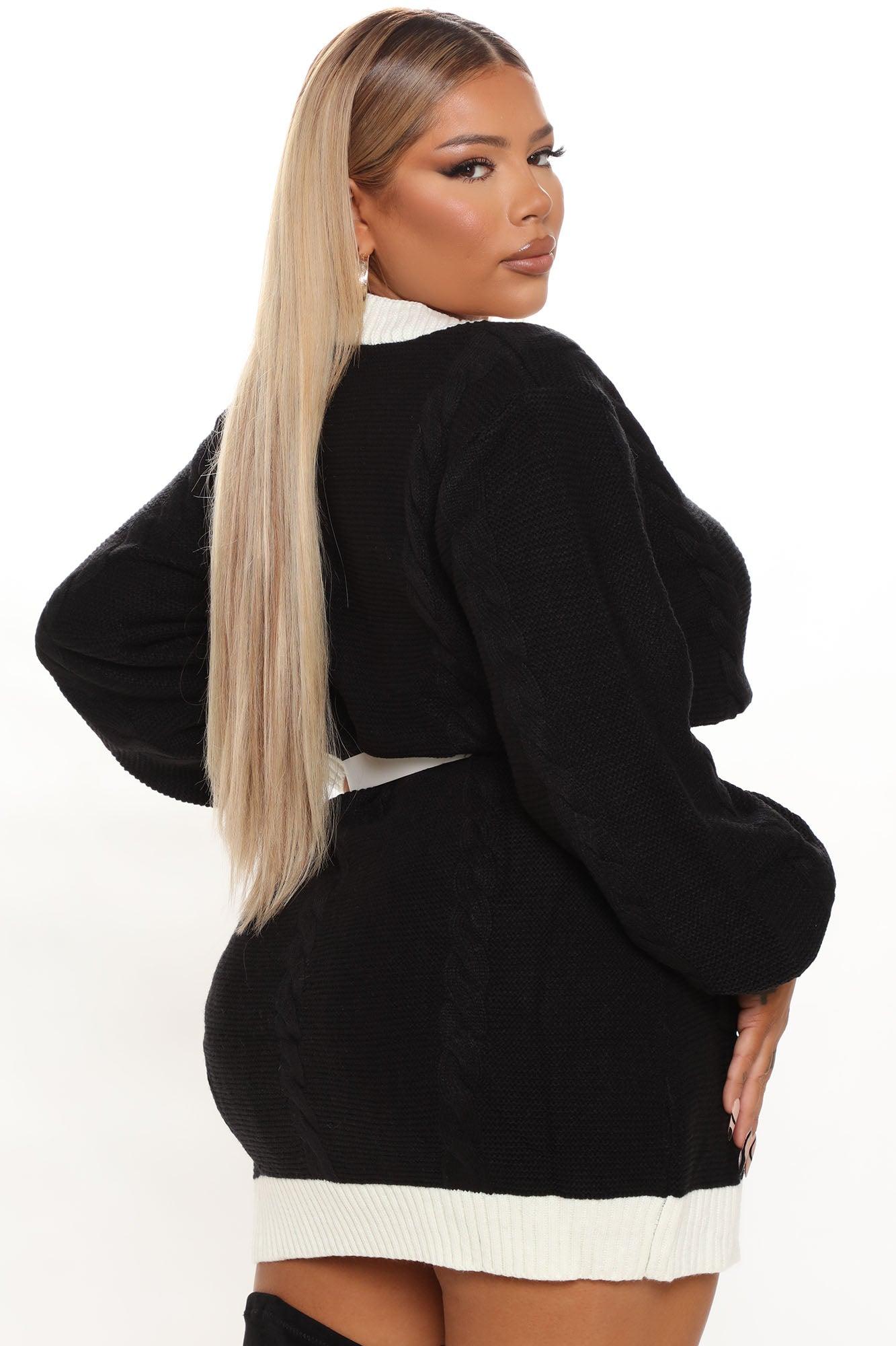 Cozy Cool Sweater Mini Dress - Black Female Product Image