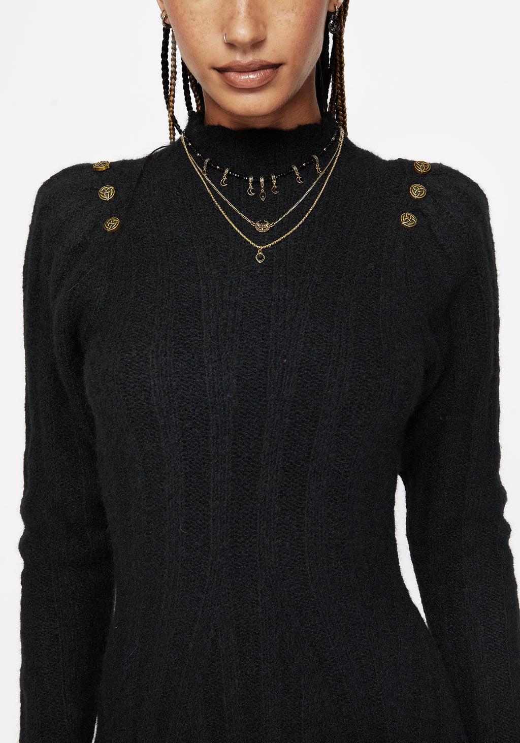 Dream Ribbed Skater Knit Dress Product Image