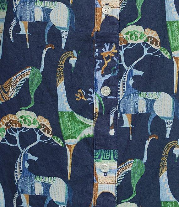 J.McLaughlin Lois Animal Printed Point Collar Long Sleeve Button Front Blouse Product Image