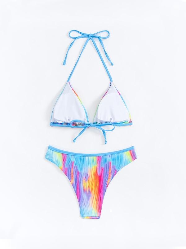Tie Dye Halter Backless Triangle Binikis Product Image