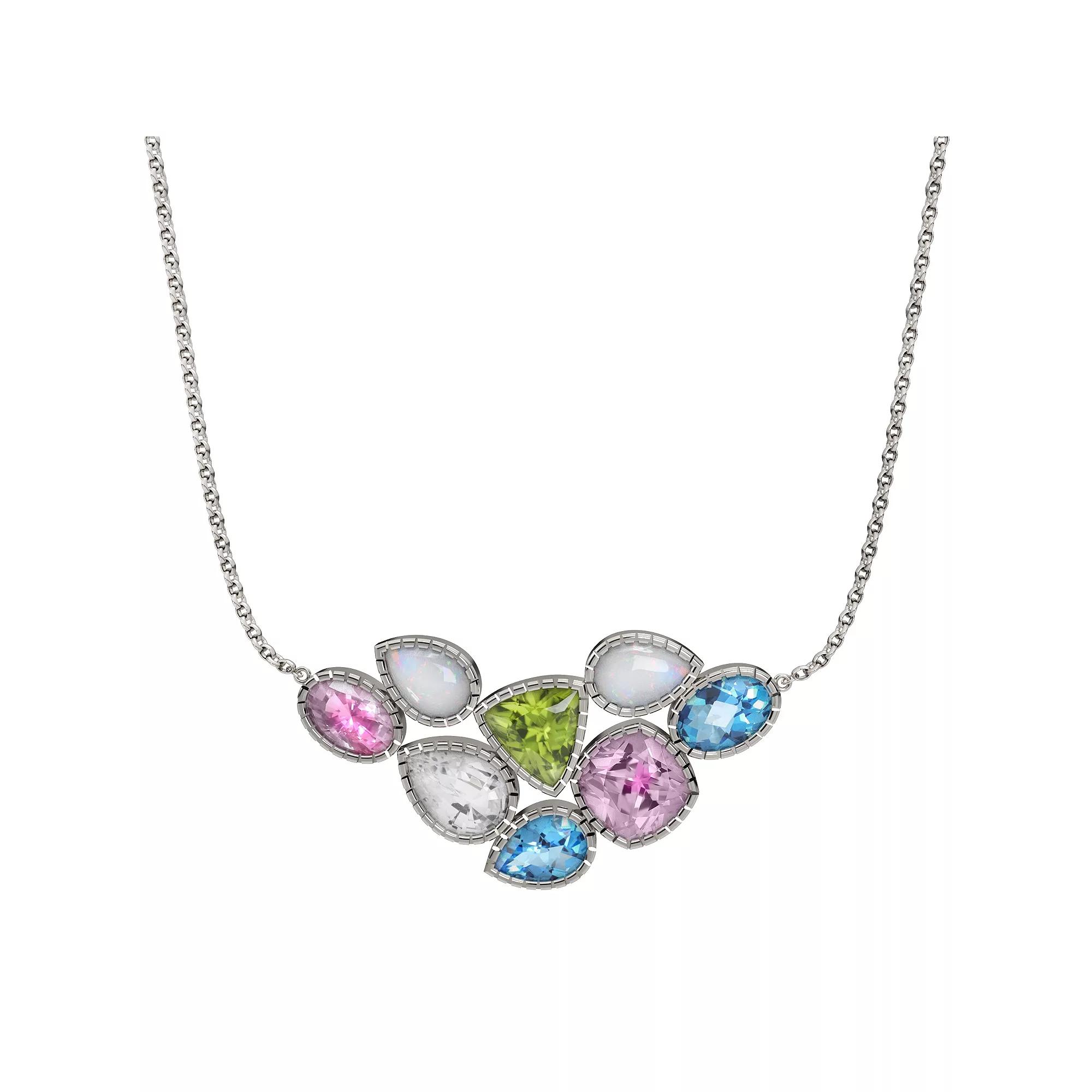 Sterling Silver Gemstone Necklace, Women's, Size: 18" Product Image