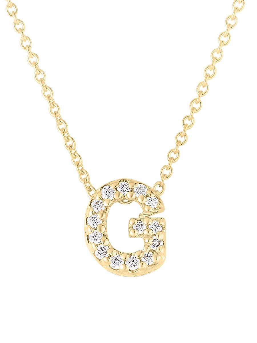 Womens Tiny Treasures Diamond & 18K Yellow Gold Initial Necklace Product Image