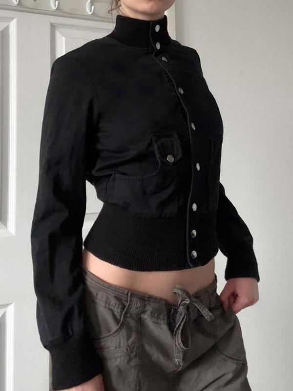 Solid Colour Slim Fit Fashionable Jacket Product Image