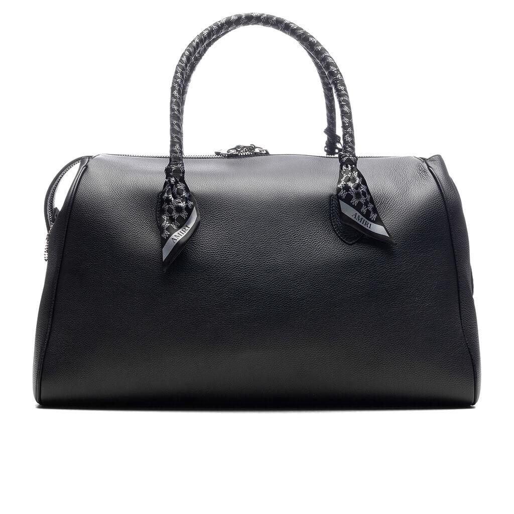 Pebbled Leather Weekender Bag - Black Male Product Image