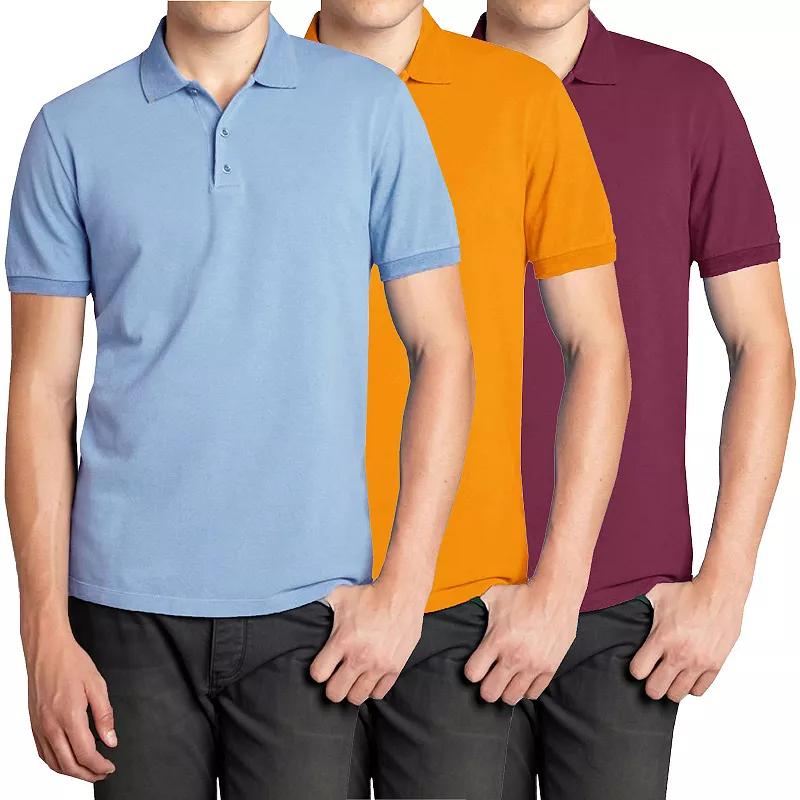 Men's Galaxy 3-Pack Pique Golf Polos,  Product Image