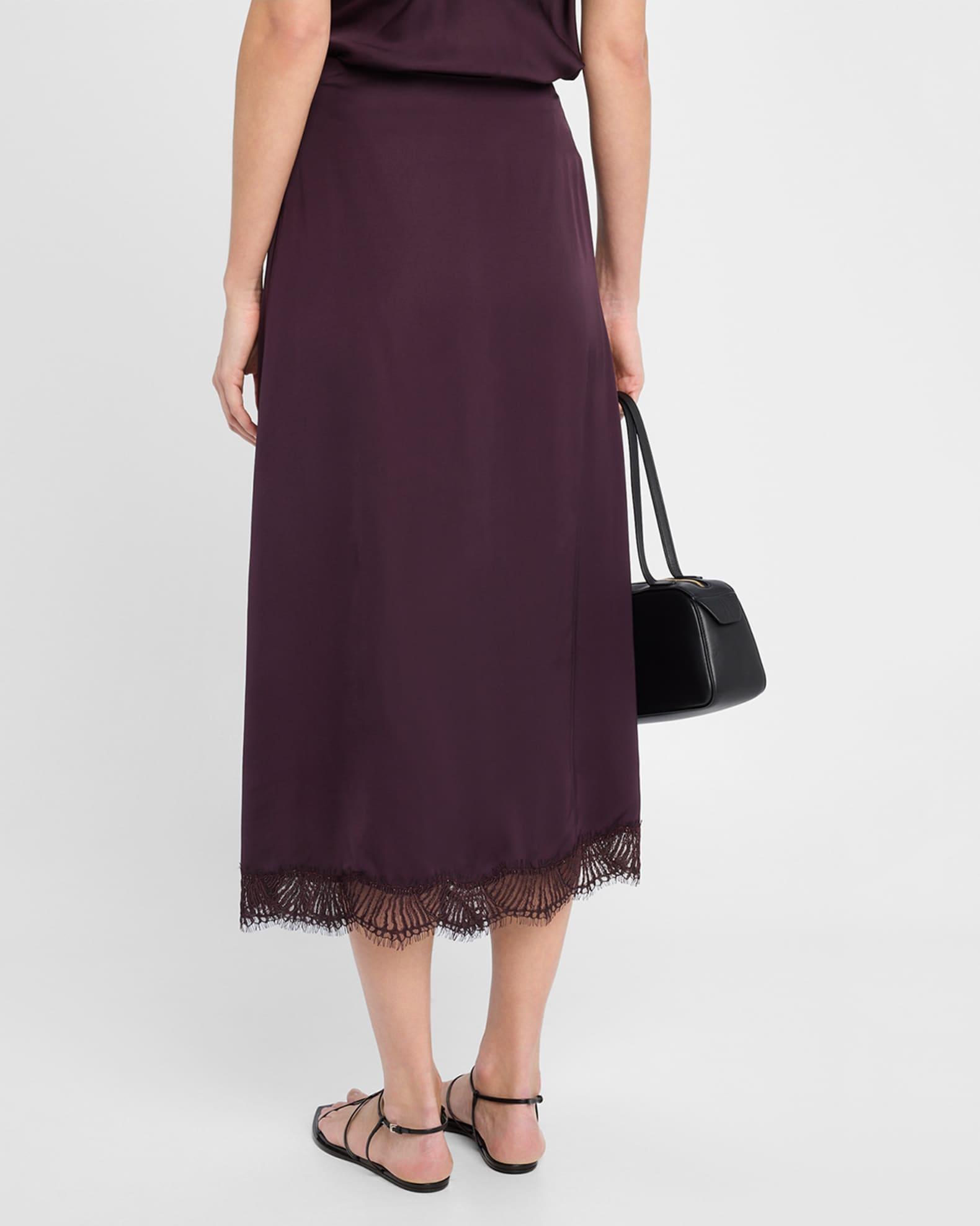 Bella Lace-Trim Midi Skirt Product Image