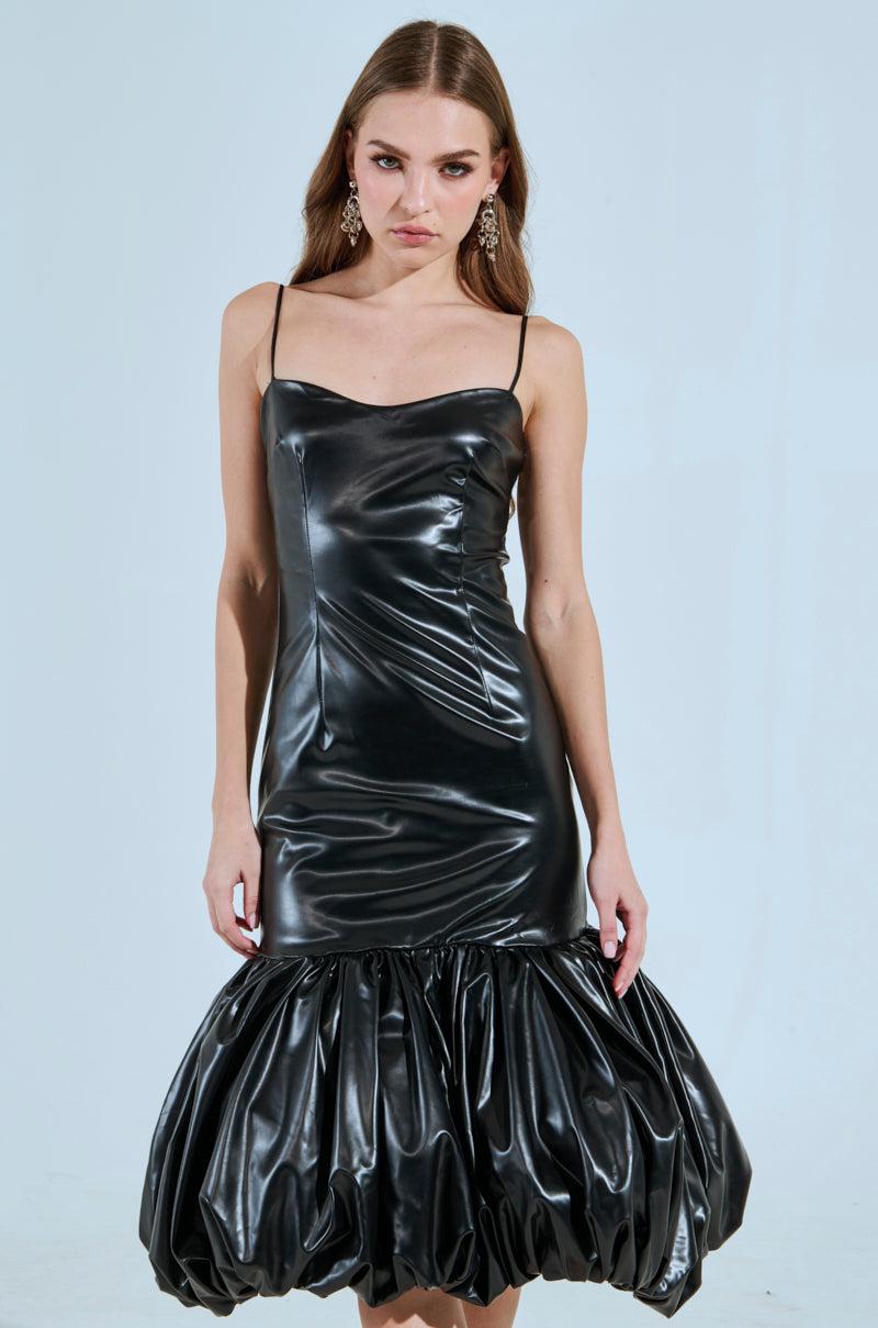 PHOEBE BUBBLE MIDI DRESS IN PU Product Image