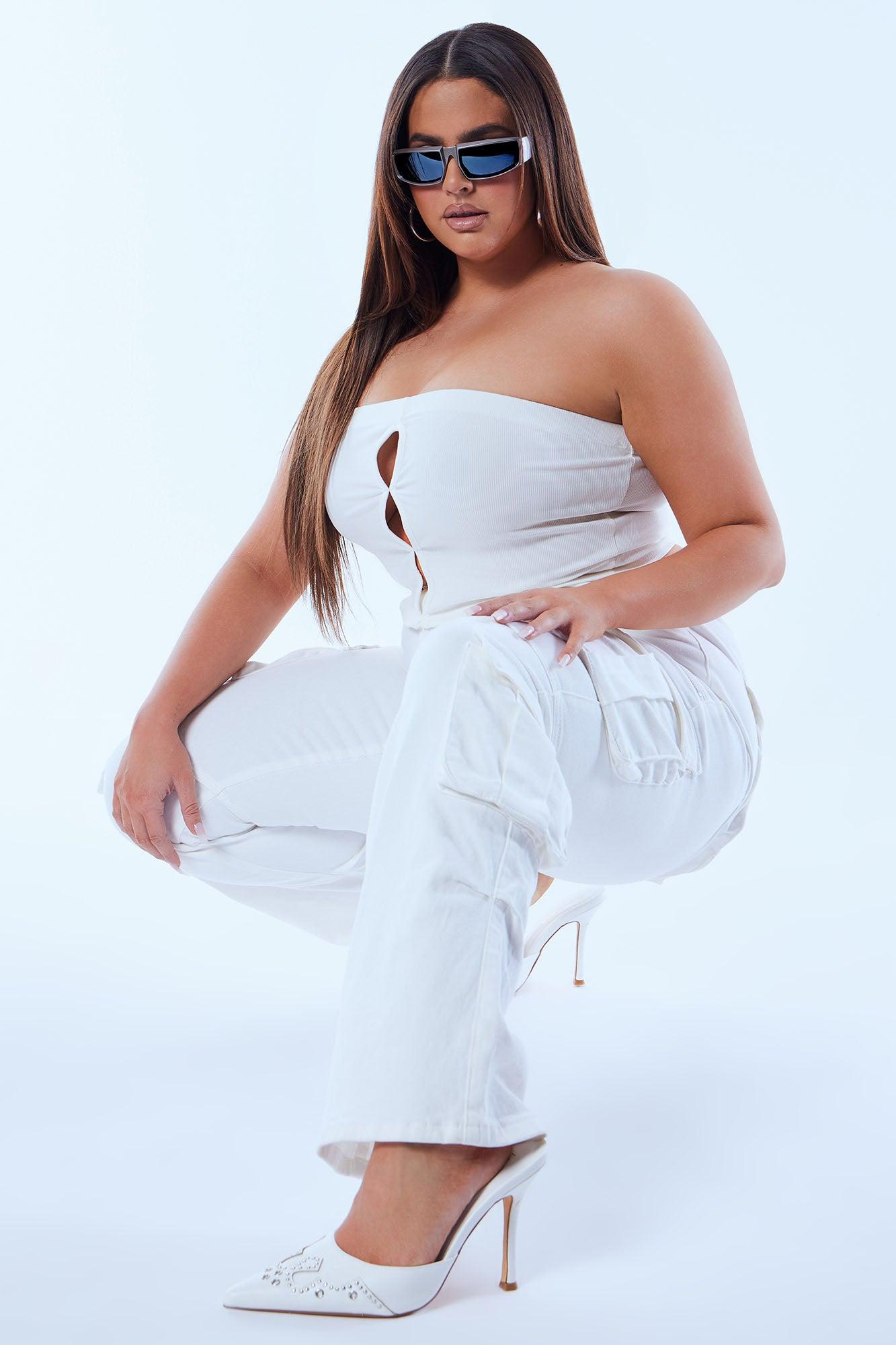 City Streets Stretch Cargo Jean - Ivory Product Image