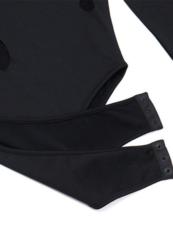Black Cutout Long Sleeve Bodysuit Product Image