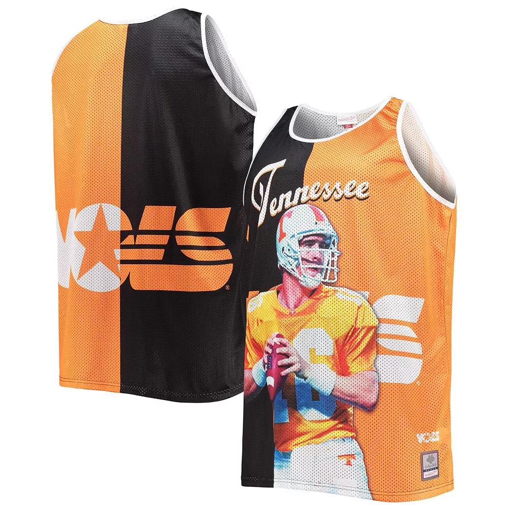 Men's Mitchell & Ness Peyton Manning Black/Tennessee Orange Tennessee Volunteers Sublimated Player Big & Tall Tank Top, Size: 4XB Product Image