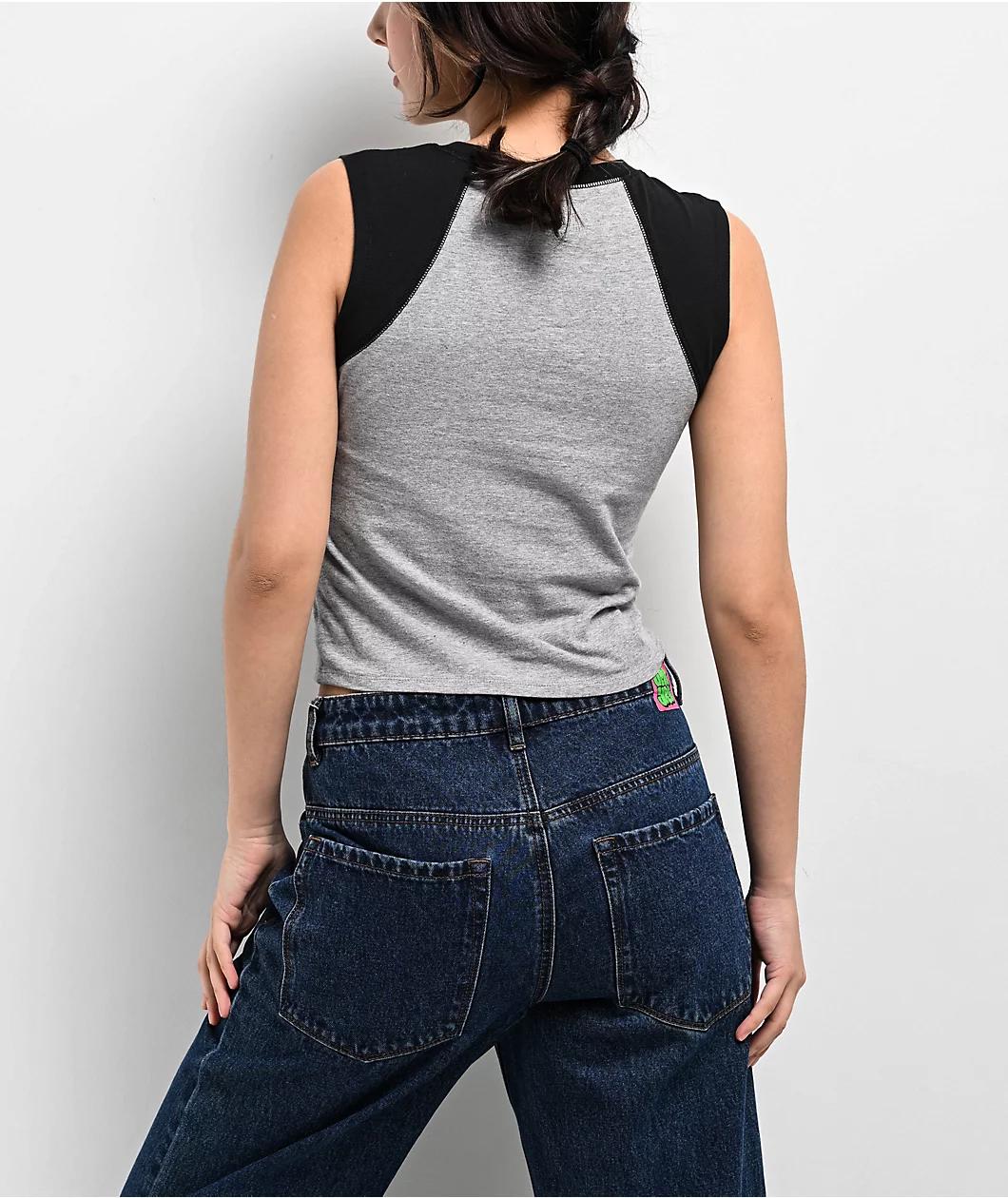 Zine Charlie Grey Raglan Tank Top Product Image