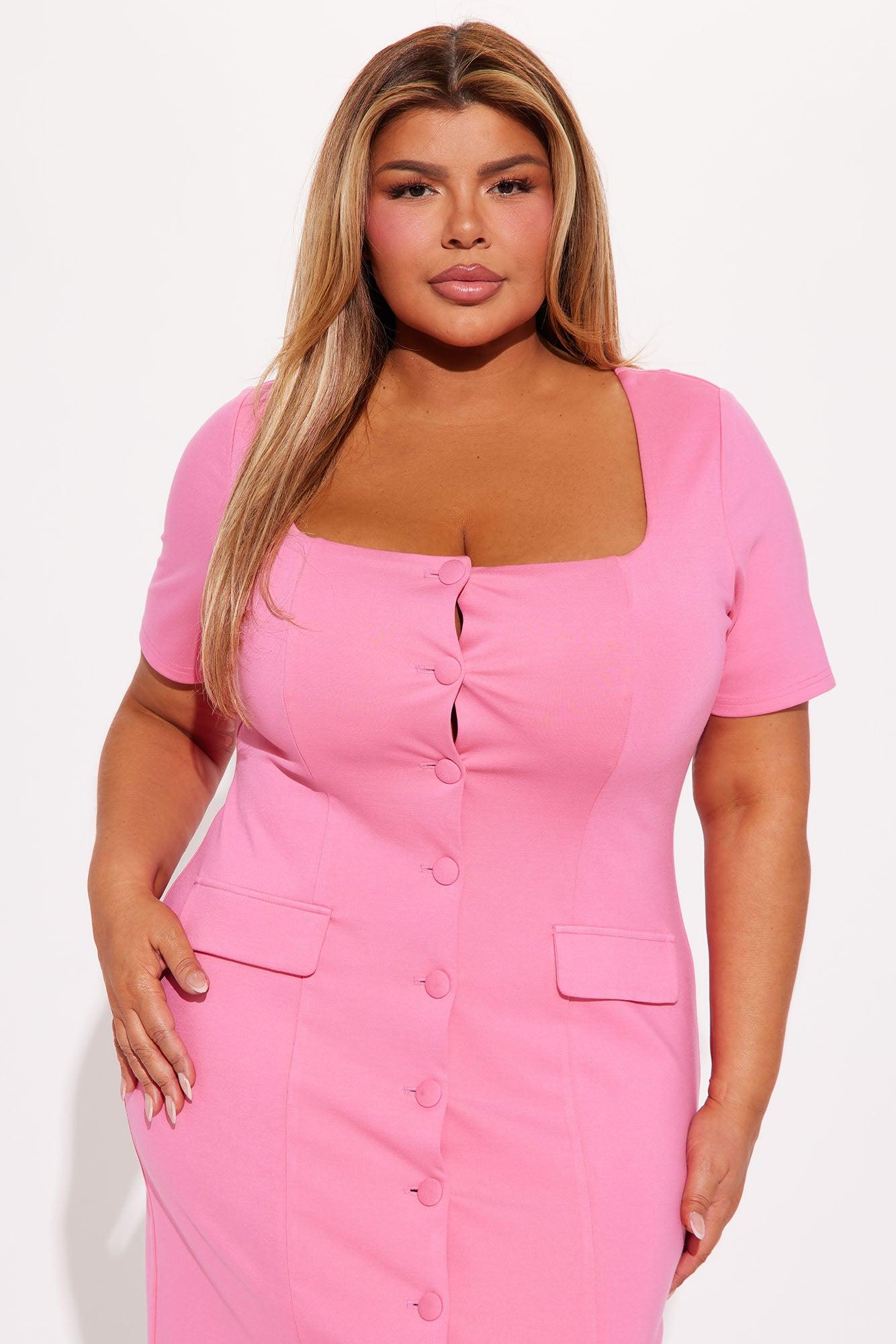 The Velina Ponte Midi Dress - Pink Product Image