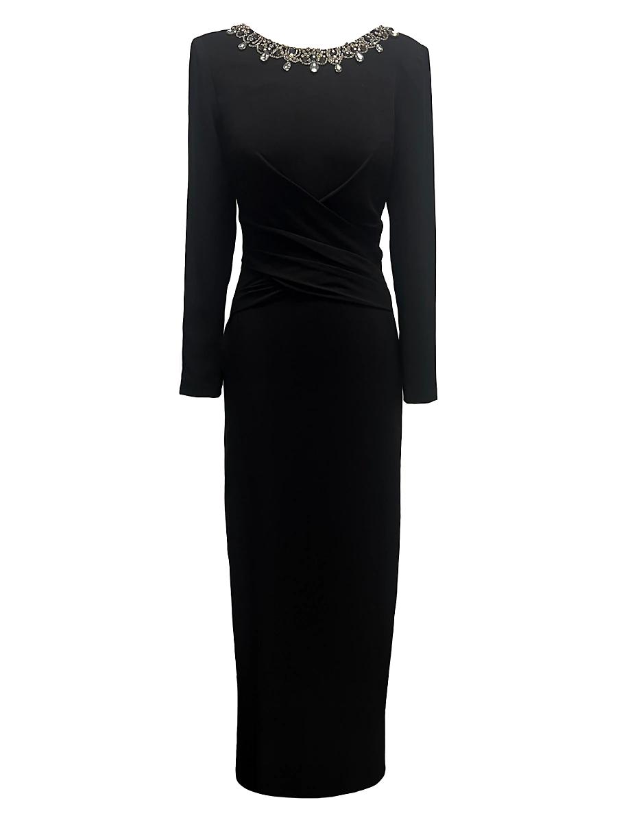 Womens Anne Embellished Wrap-Front Gown Product Image