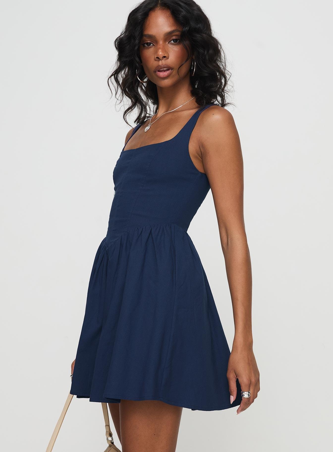 Martie Mini Dress Navy Product Image