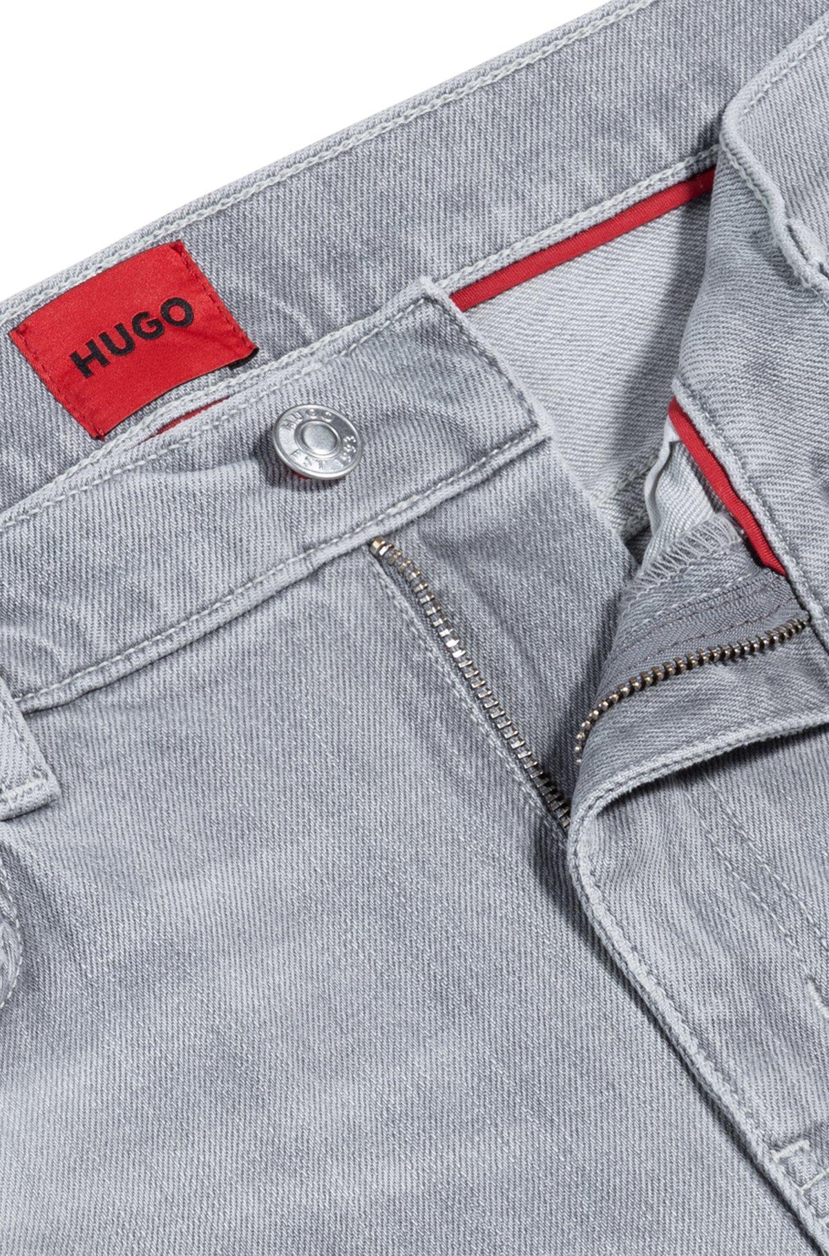 Extra-slim-fit jeans in silver-gray stretch denim Product Image