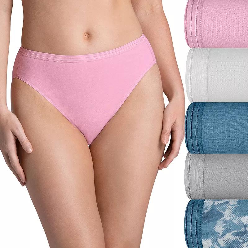 Women's Fruit of the Loom® Ultra Soft 5-pack Hi-Cut Panty Set 5DUSKHC,  Product Image