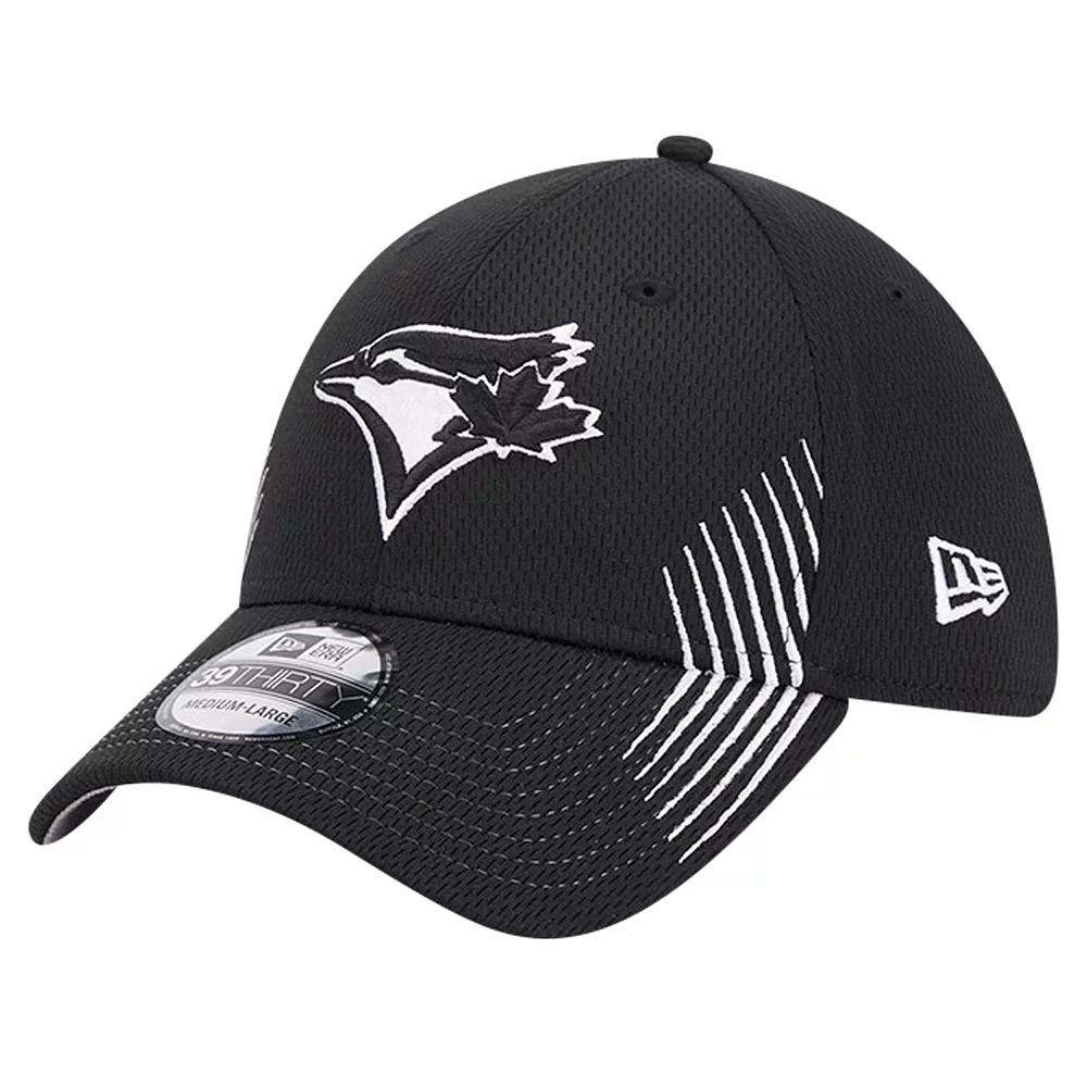 Men's New Era Black Toronto Blue Jays Active Dash Mark 39THIRTY Flex Hat, Size: Medium/Large, Jay Black Product Image