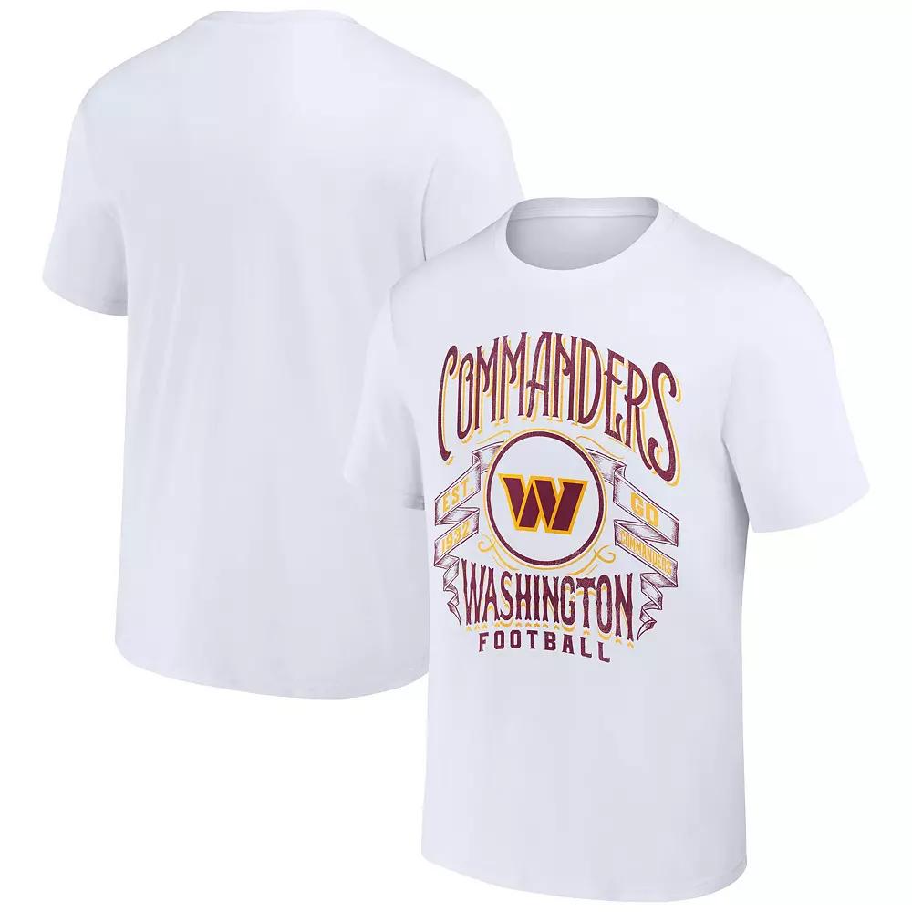 Men's NFL x Darius Rucker Collection by Fanatics White Washington Commanders Vintage Football T-Shirt,  Product Image
