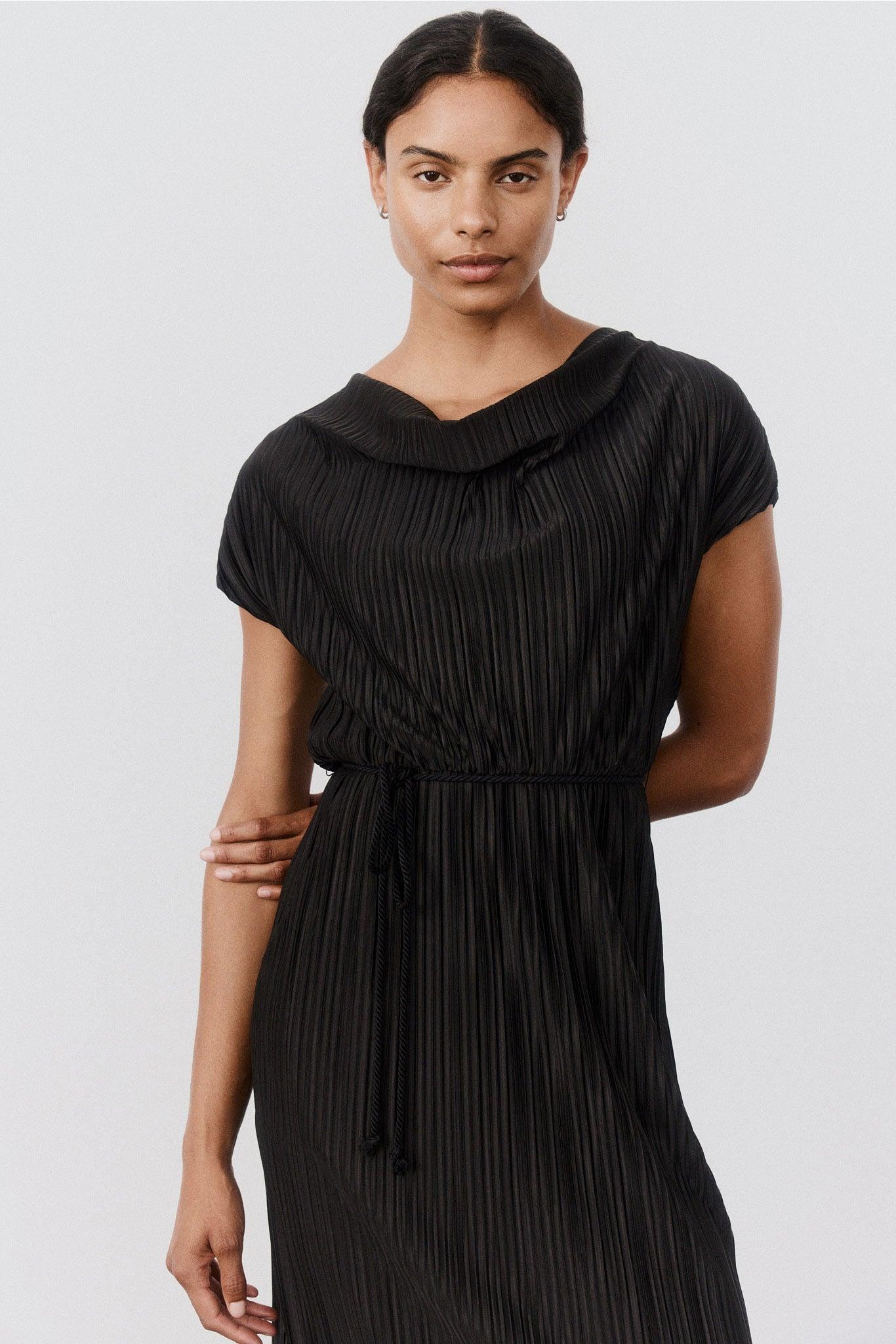 Draped Pleated Maxi Dress Product Image