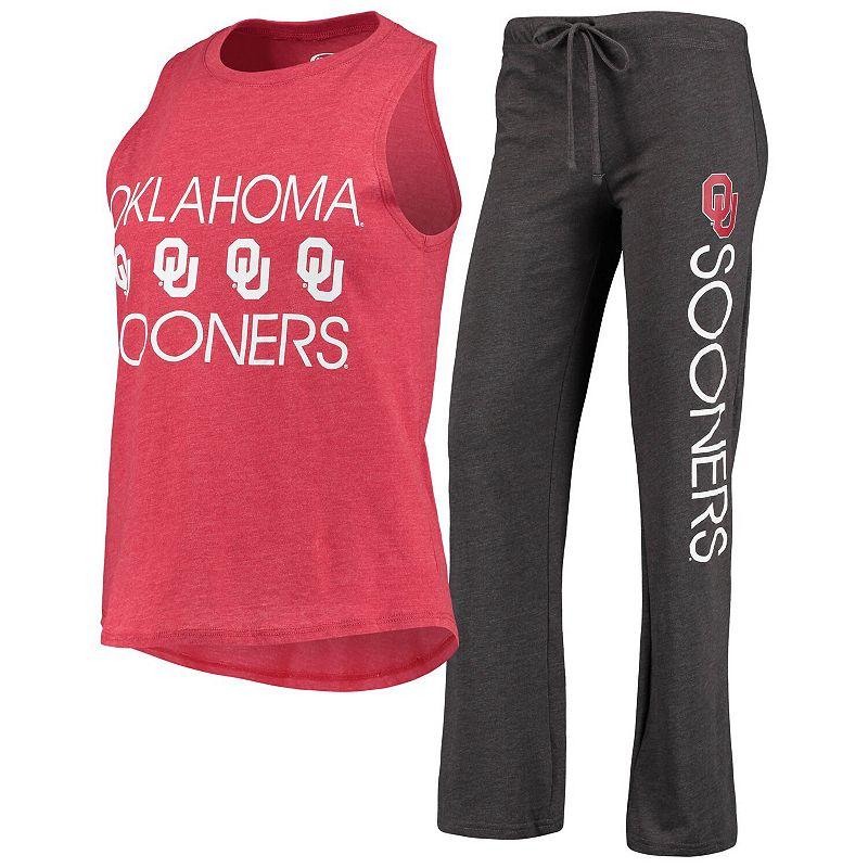 Women's Concepts Sport Crimson/Charcoal Oklahoma Sooners Team Tank Top & Pants Sleep Set,  Product Image