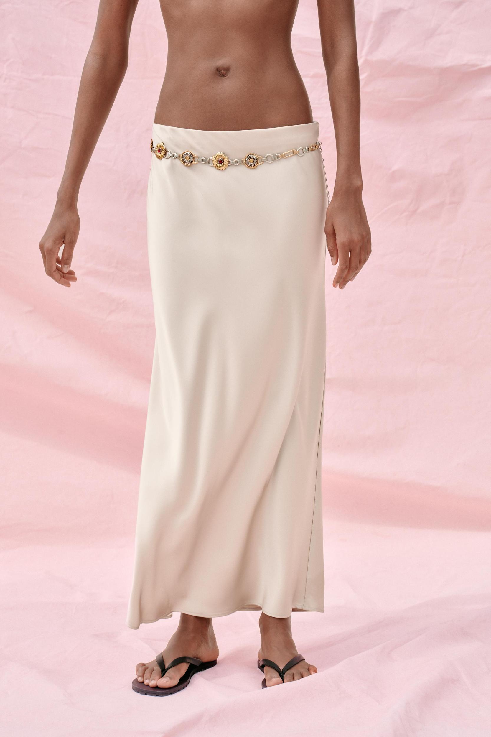 SATIN MIDI SKIRT Product Image