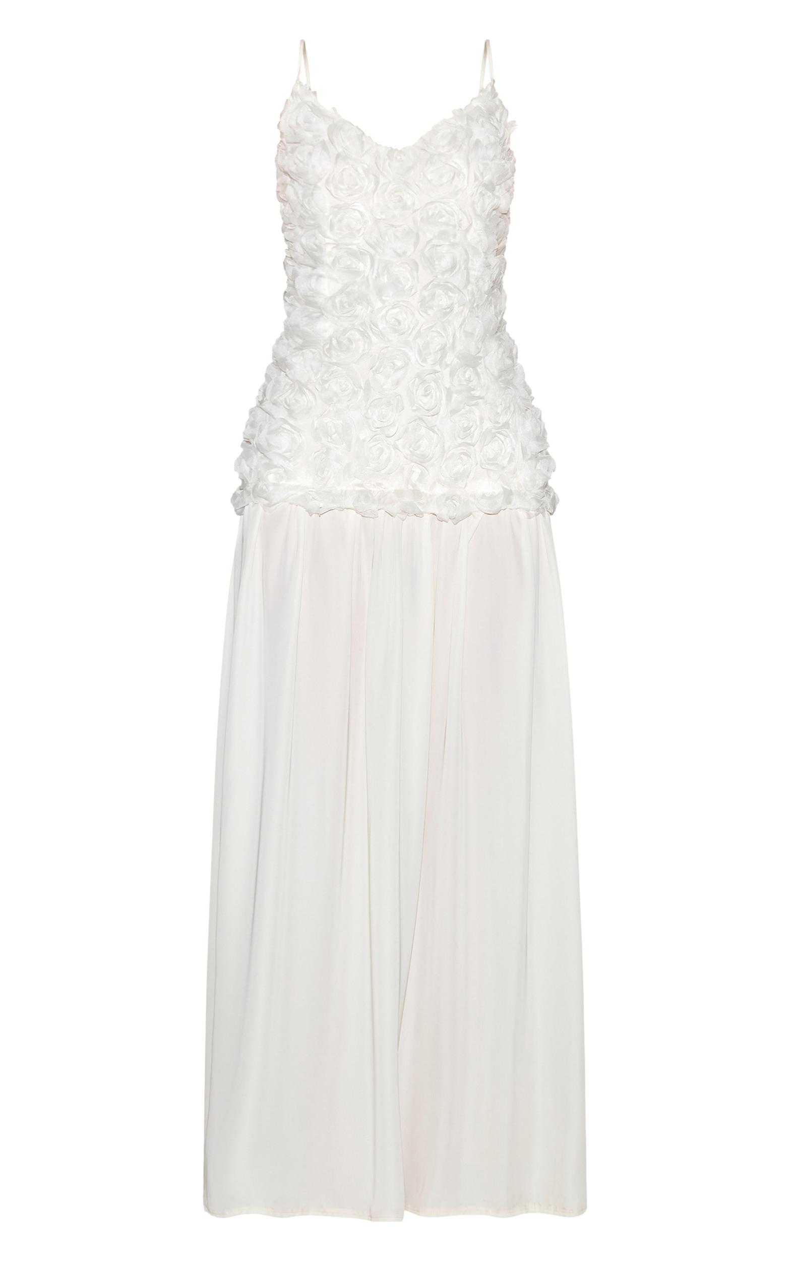 Cream Floral Dropped Waist Maxi Dress Product Image