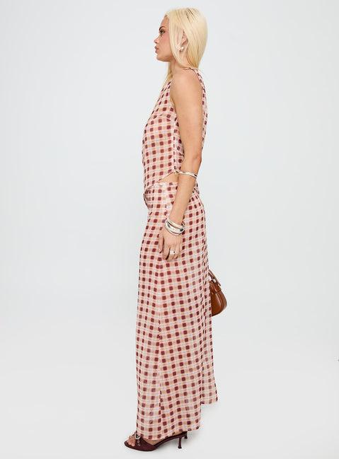 Surina Skirt Peach Check Product Image