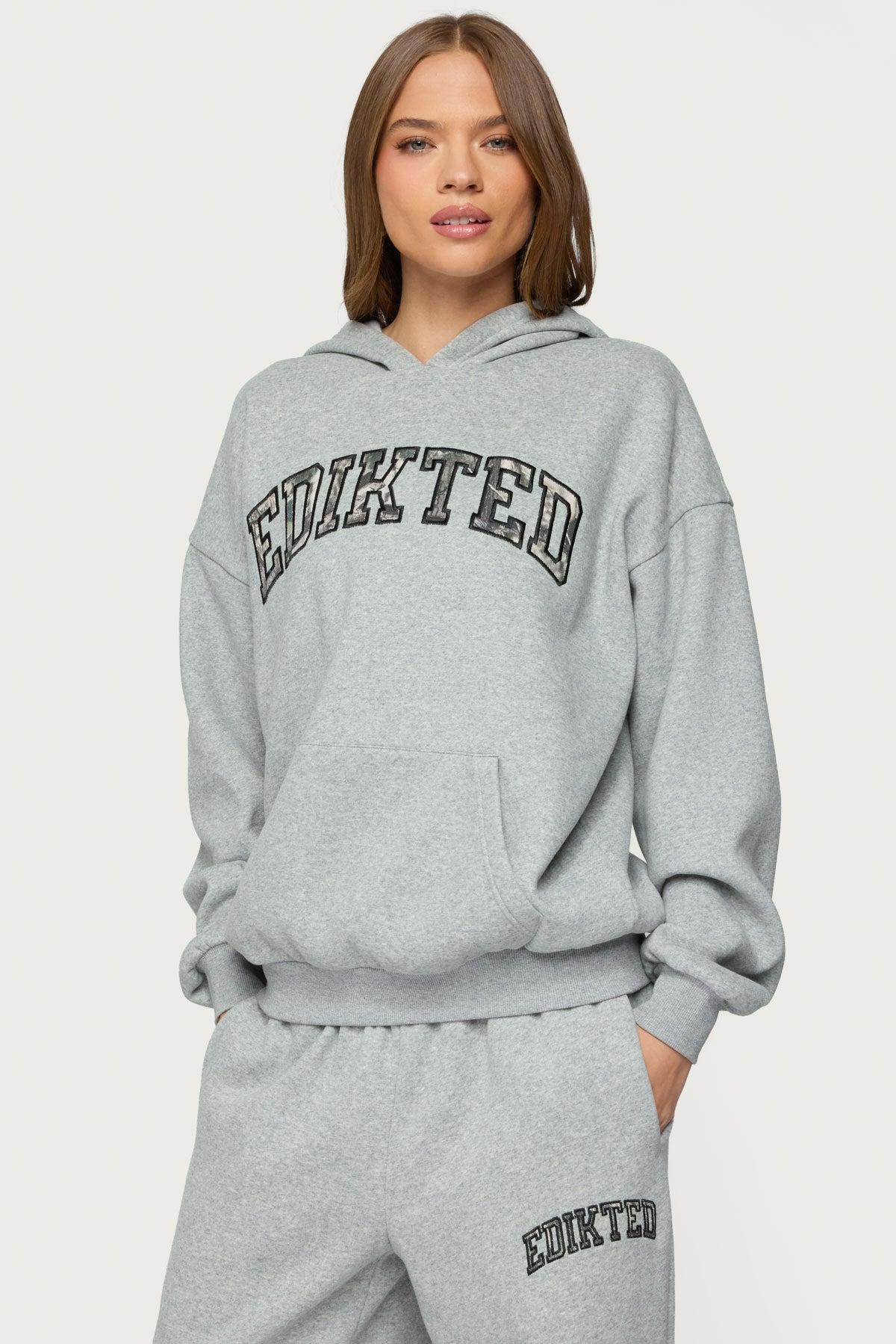 Camo Crush Edikted Oversized Hoodie Product Image