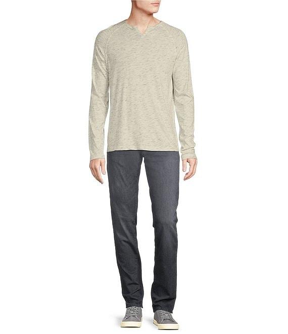 Premium Denim Straight Fit Grey Stretch Jeans Product Image