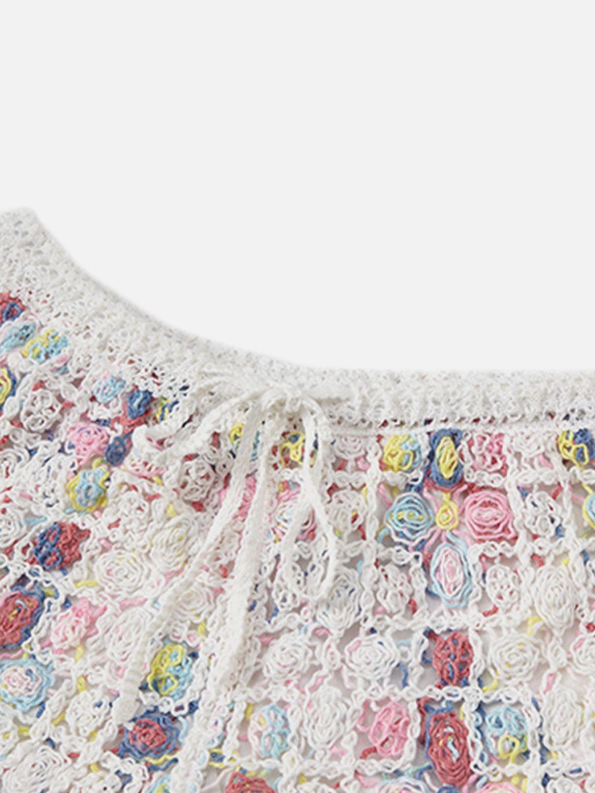 Aelfric Eden Colorful Crochet Mini Shorts Female Product Image