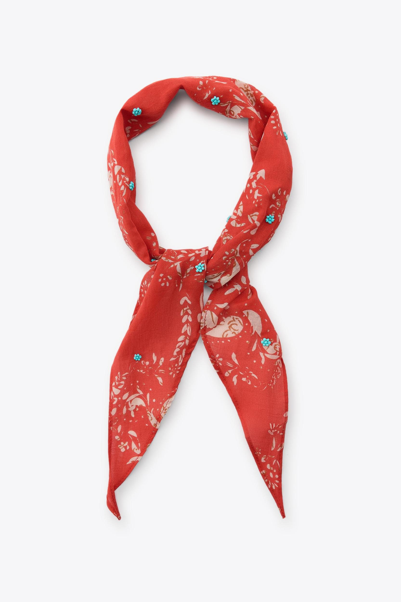 FLORAL PRINT BEADED BANDANA Product Image