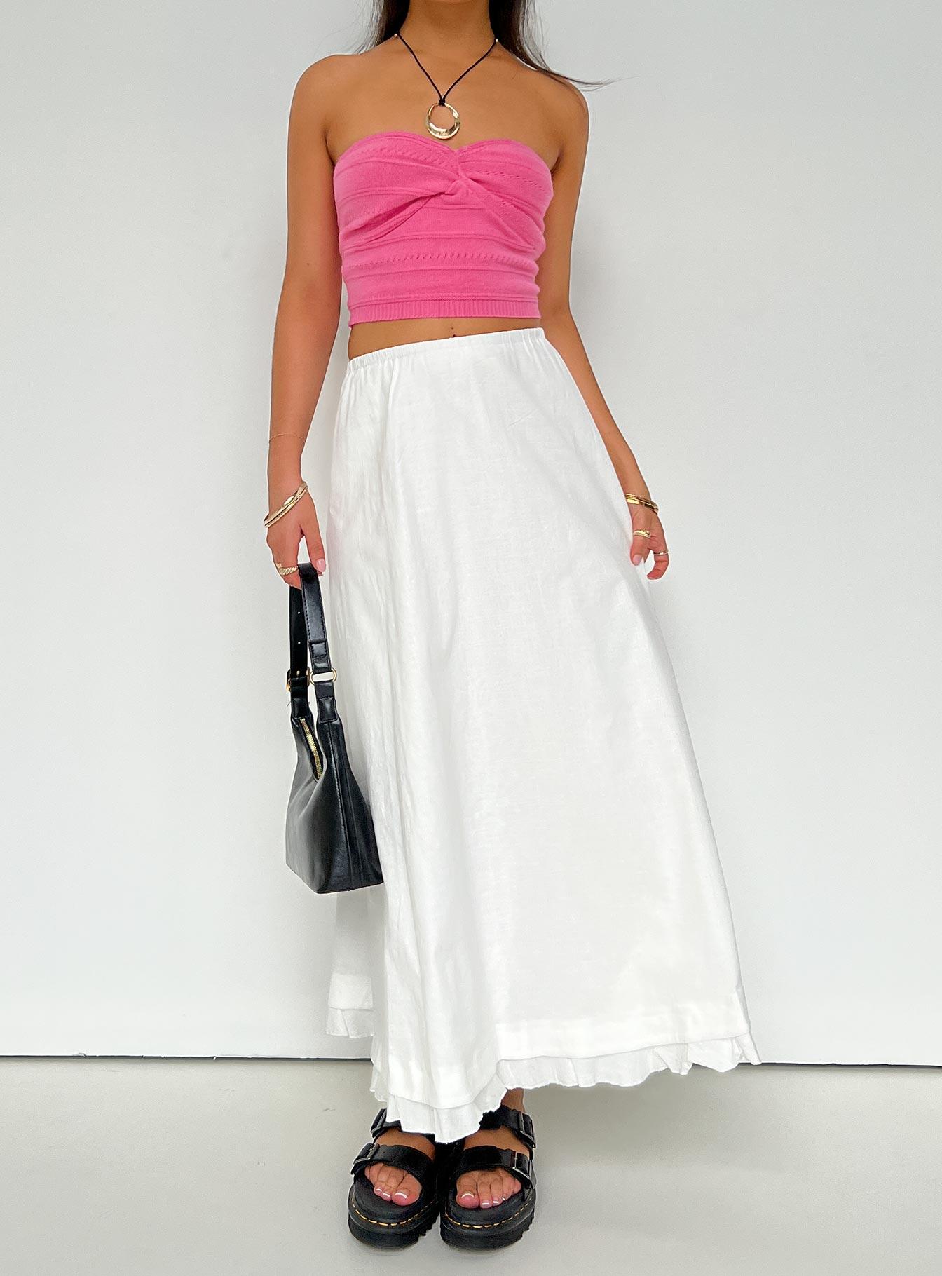 Empress Of Love Maxi Skirt White Product Image