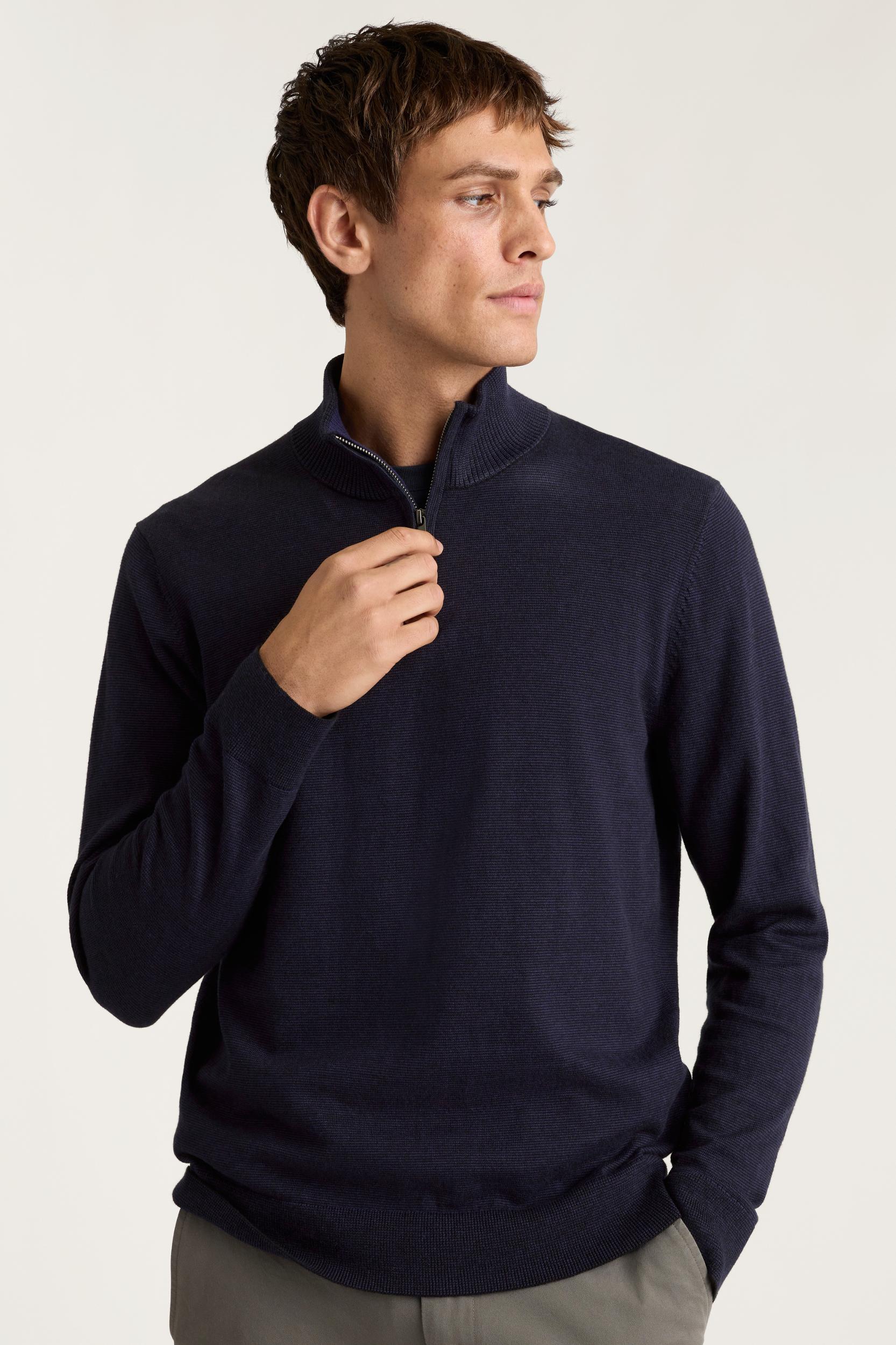 Washable Cotton Cashmere Quarter Zip Product Image