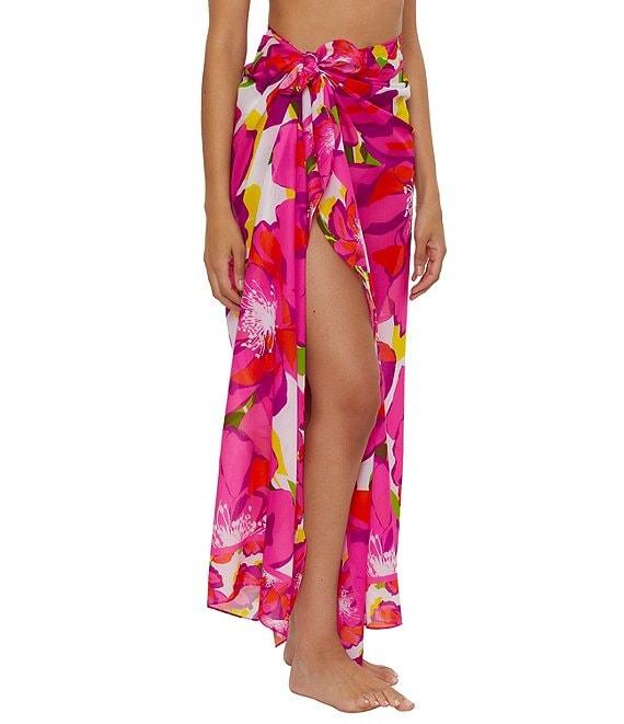 Trina Turk Bloom Woven Scarf Pareo Swim Cover-Up Product Image