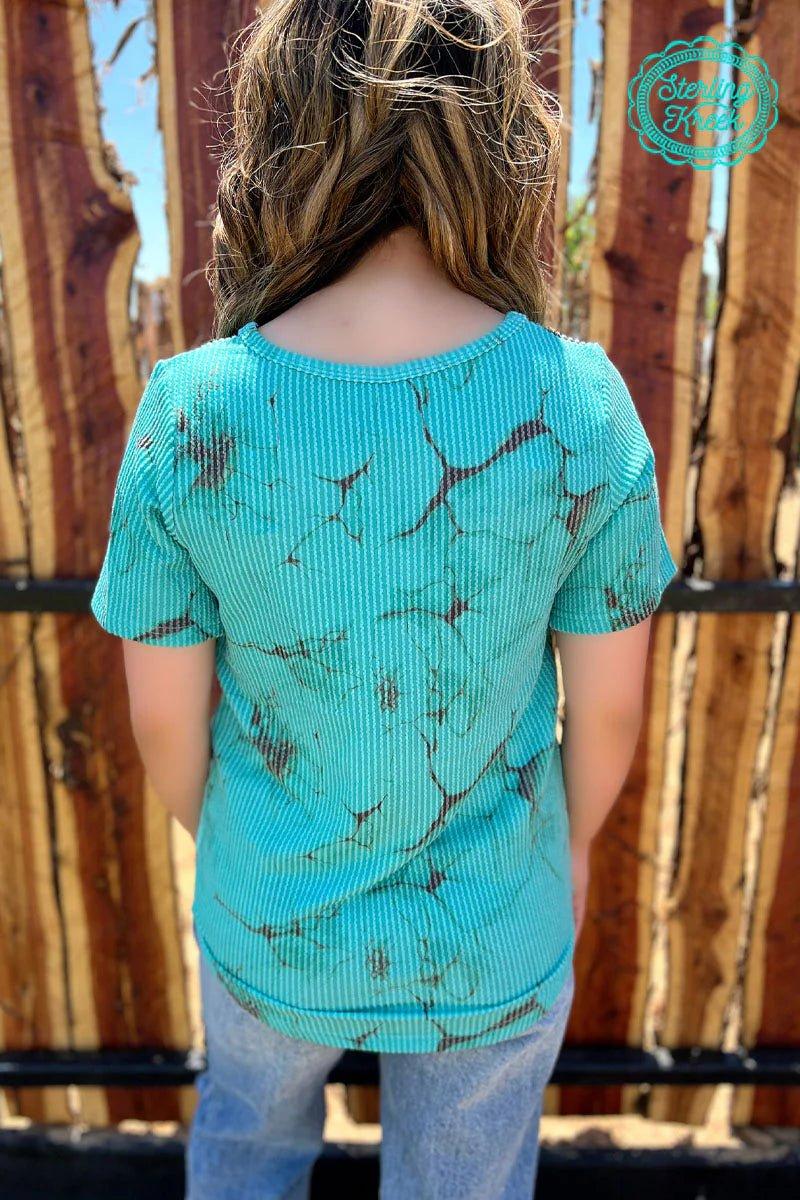 Sterling Kreek Turquoise Herd V-Neck Top Product Image