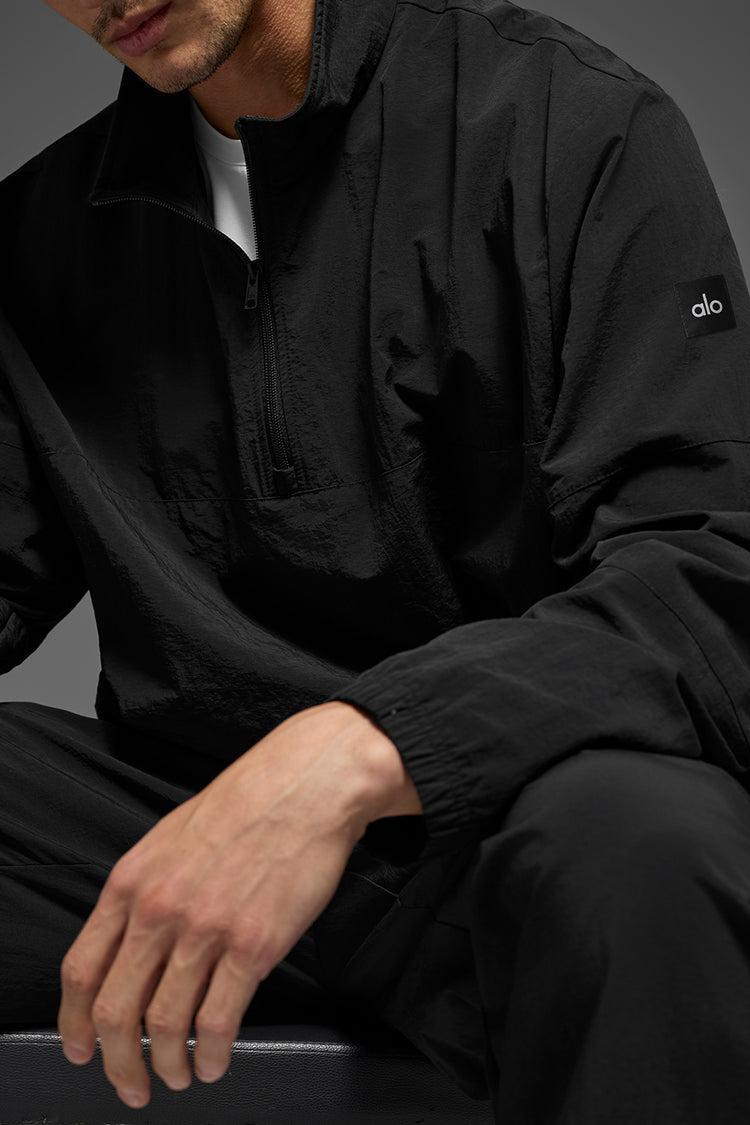 Light Weight Takeaway Track Pullover - Black Product Image