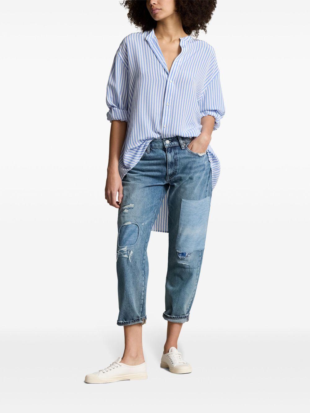 patchwork high-rise jeans Product Image