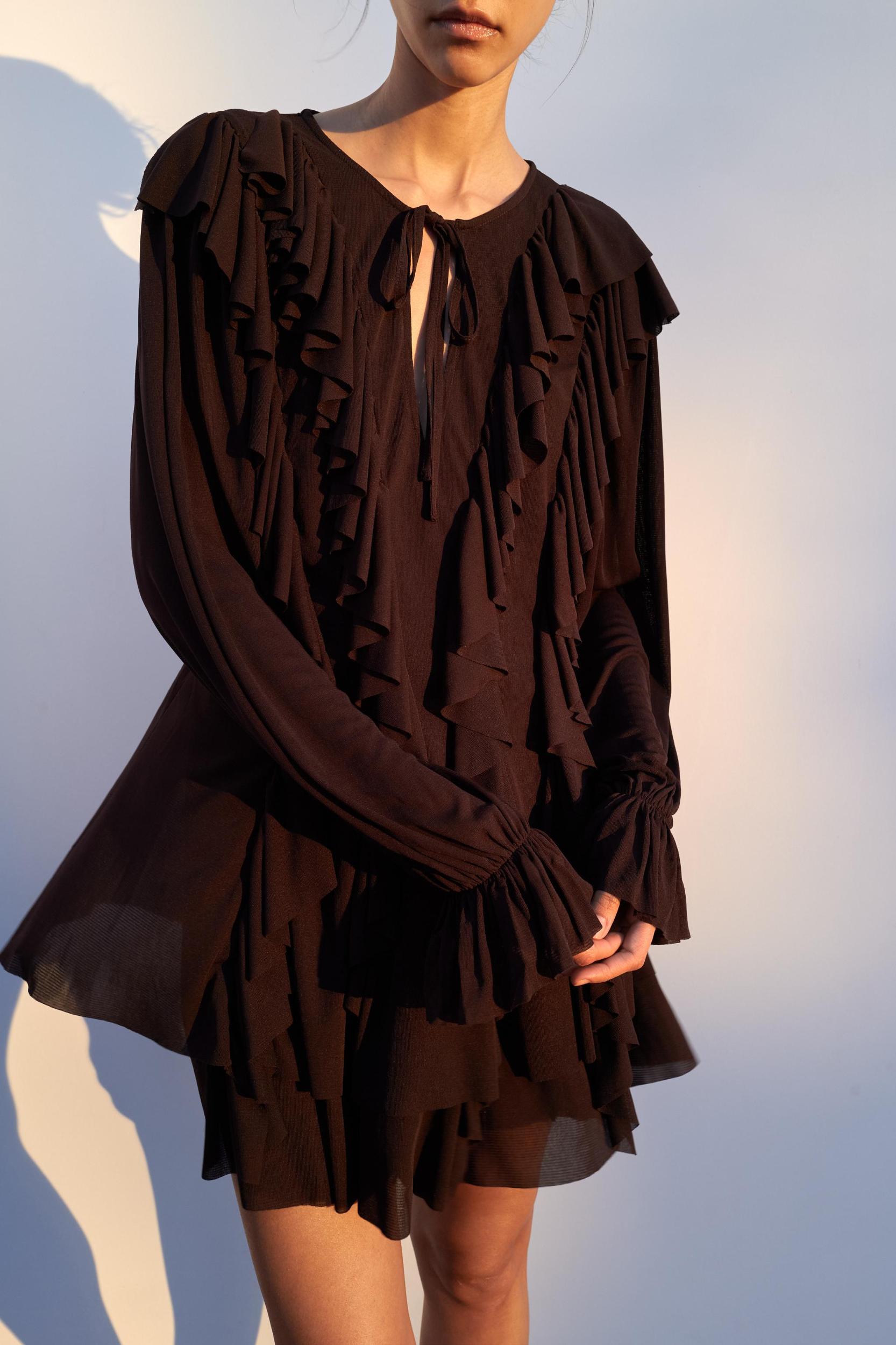 SHORT RUFFLED DRESS Product Image