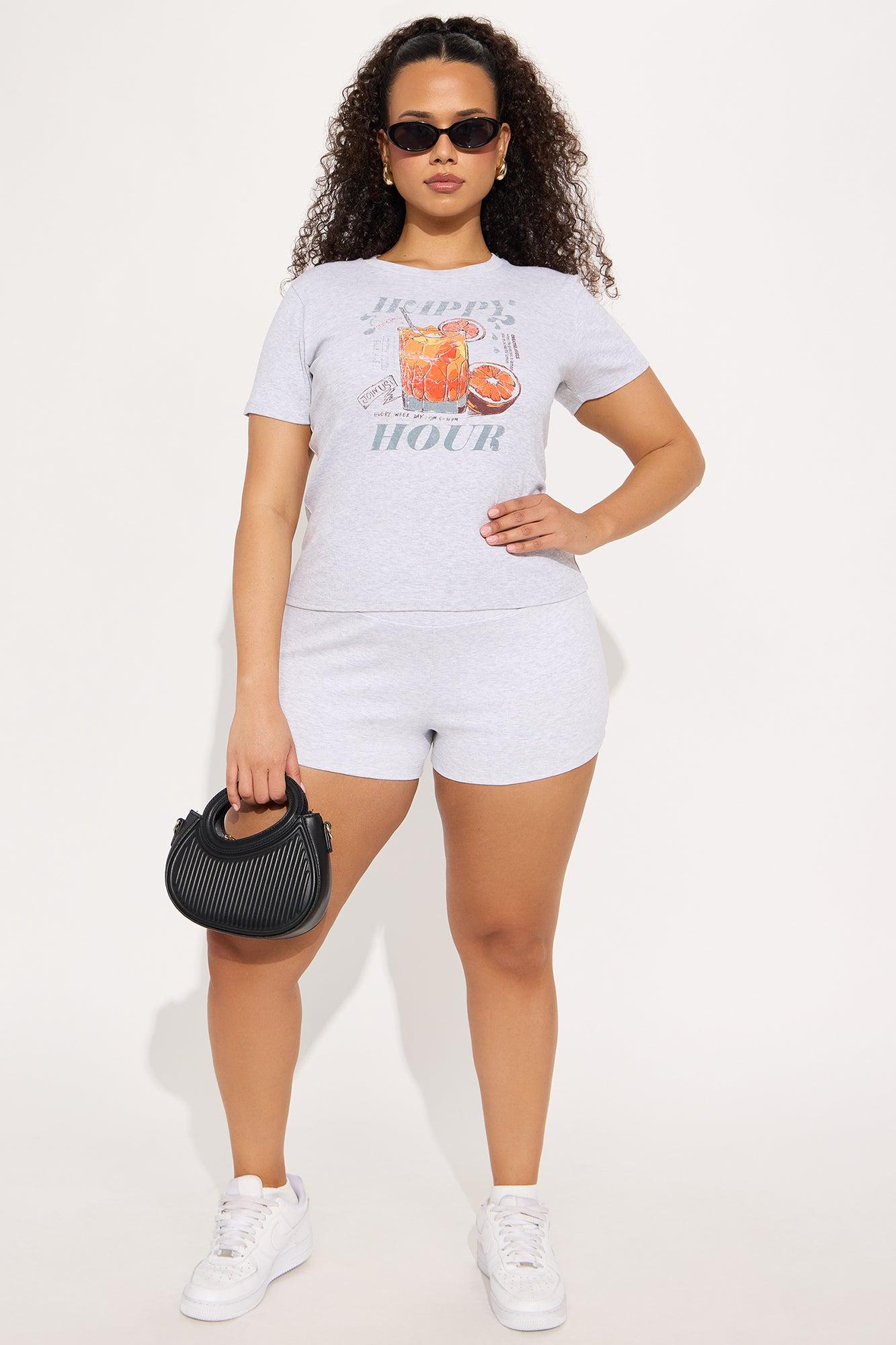 Happy Hour Short Set - Grey/combo Product Image