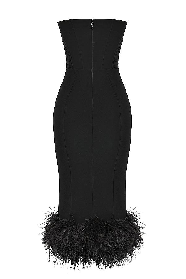 Fionula  black strapless corset dress Product Image